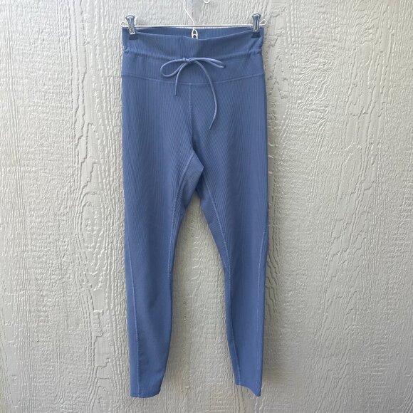 L*Space Women's Size M Gray High Waisted Full Length Legging Work Out Drawstring - Picture 1 of 7